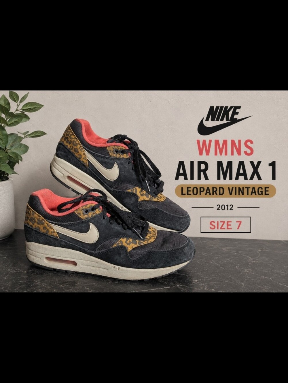 NIKE WMNS Air Max 1 - Leopard Vintage 2012 Size 7